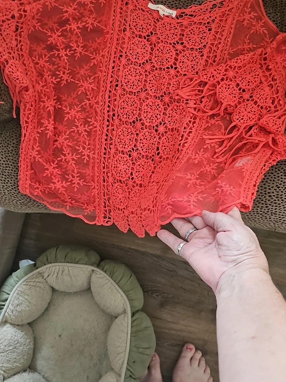 ☮️BOHO Super Cute Lacey Top. It's Too Sm For Me :/,This Will Fit Small/medium. - Picture 5 of 6